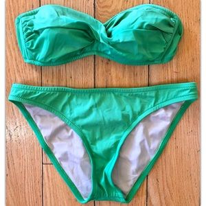 J Crew Green Strapless Bikini (S Top) (M Bottom)